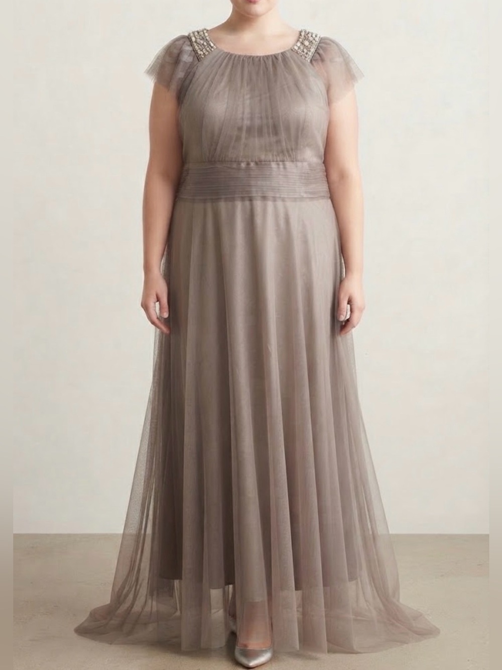 Cachet David’s Bridal Bronze Beaded Tulle Gown 20W